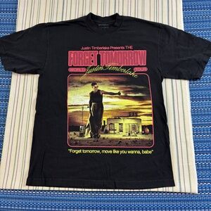 Justin Timberlake Forget Tomorrow World Tour Shirt Mens Medium Black Tee EC